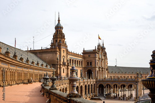 Plaza de Espana  Spanish square in the centre of Seville  Andalusia  Spain.