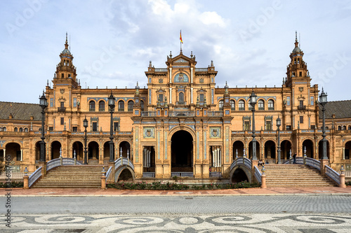 Plaza de Espana, Spanish square in the centre of Seville, Andalusia, Spain.