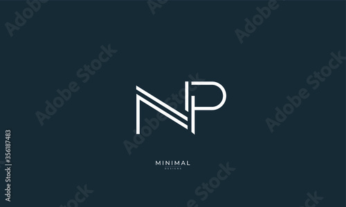 Alphabet letter icon logo NP