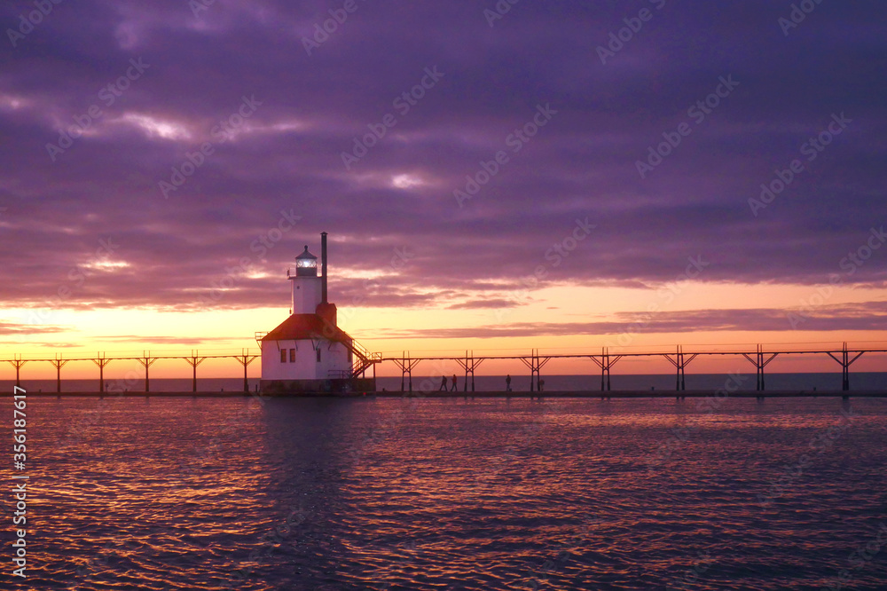 Sunset behind Lighthouse