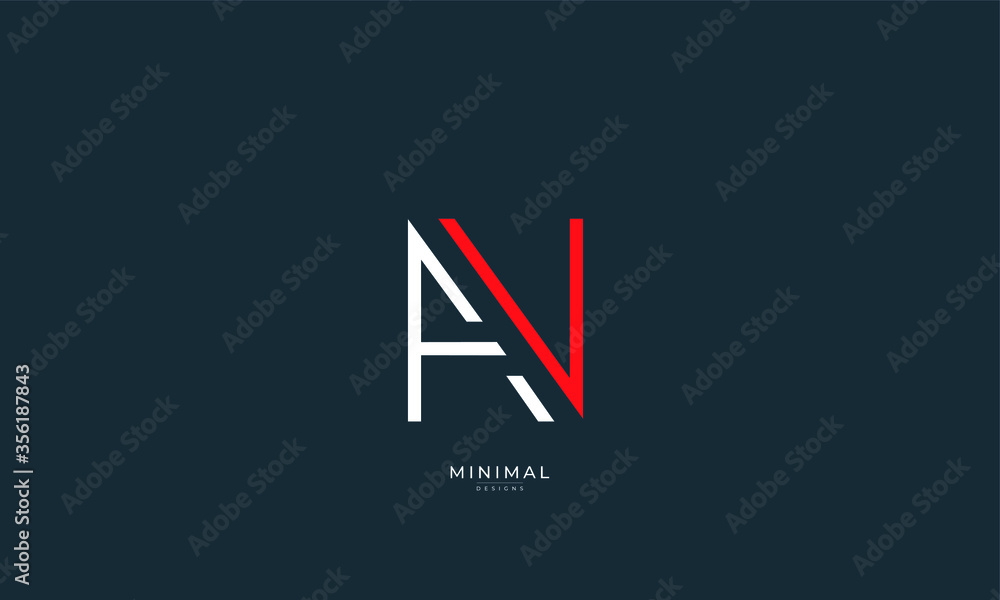 Alphabet letter icon logo AN Alphabet letter icon logo AN