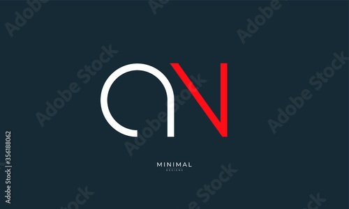 Alphabet letter icon logo AN