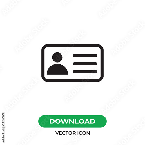 Id card vector icon, simple sign for web site and mobile app.