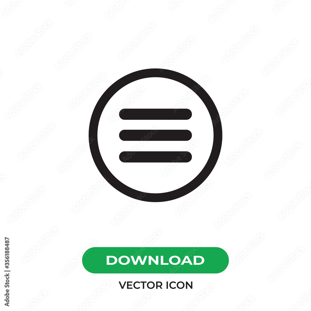 Menu vector icon, simple sign for web site and mobile app. Menu vector icon, simple sign for web site and mobile app.