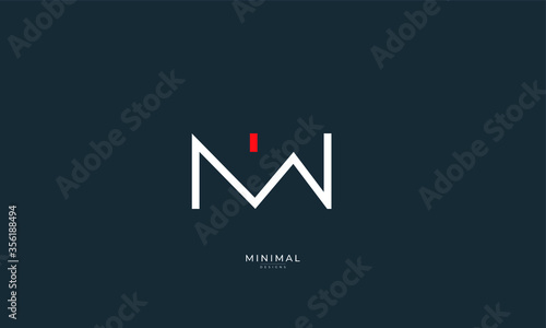 Alphabet letter icon logo NW photo