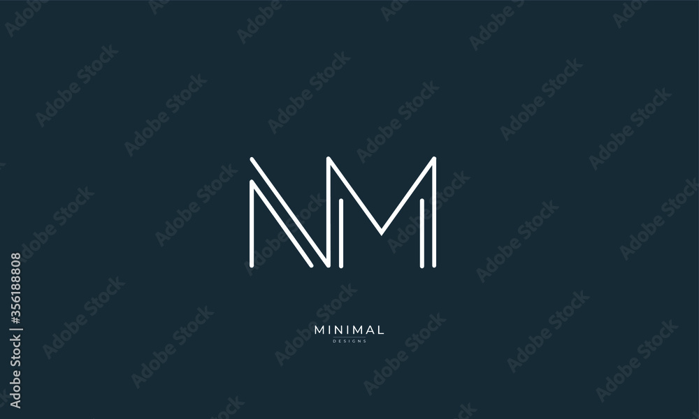 Alphabet letter icon logo NM