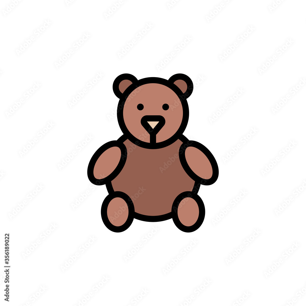 Teddy bear icon. Simple color with outline vector elements of Children's day icons for ui and ux, website or mobile application