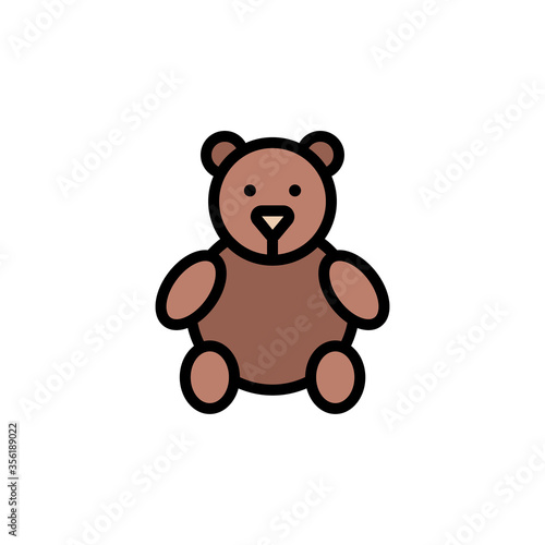 Teddy bear icon. Simple color with outline vector elements of Children s day icons for ui and ux  website or mobile application