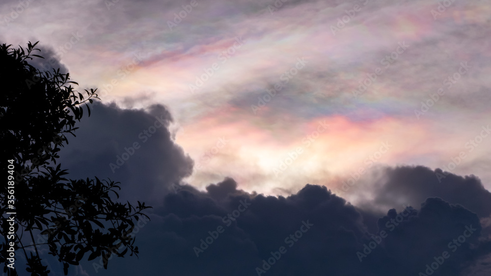 The colorful sky in the evening atmosphere