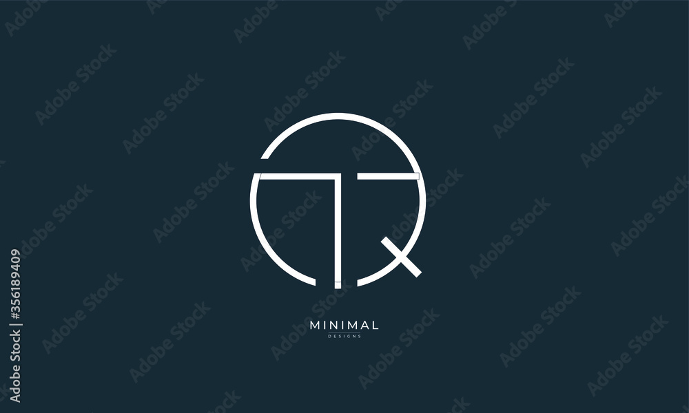 Alphabet letter icon logo TQ or QT Alphabet letter icon logo TQ or QT