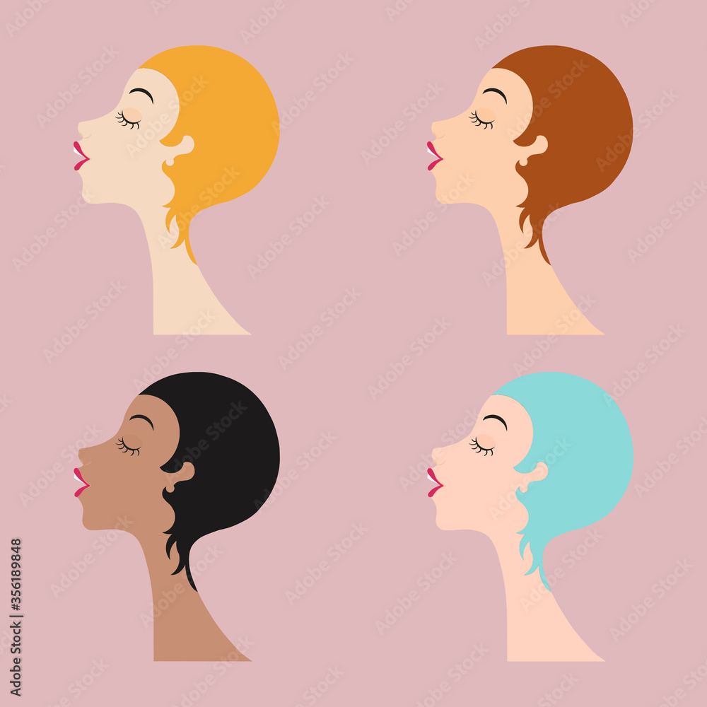 Girl. Young multiethnic women in sight. Social campaign concept. Fashion and beauty. Bright flat illustration.
Girl. Young multiethnic women in sight. Social campaign concept. Fashion and beauty. Bright flat illustration.