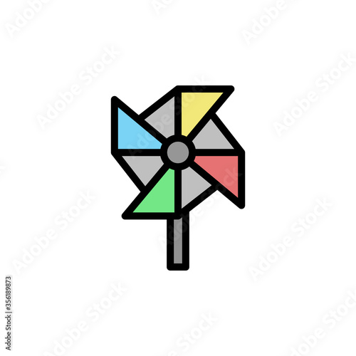 Windmill icon. Simple color with outline vector elements of Children's day icons for ui and ux, website or mobile application