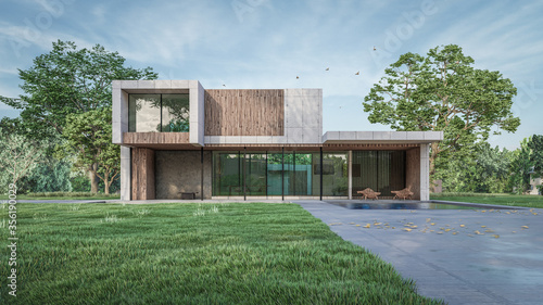 3d architectural visualization of the residential house