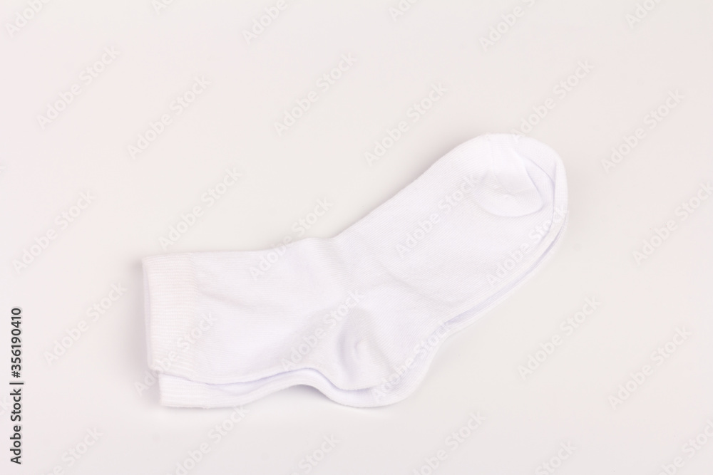 White cotton socks isolated on white background White cotton socks isolated on white background