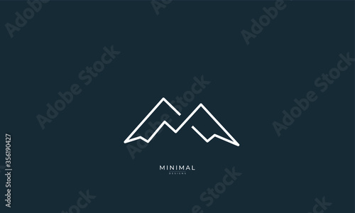 a line art icon logo of a mountain photo