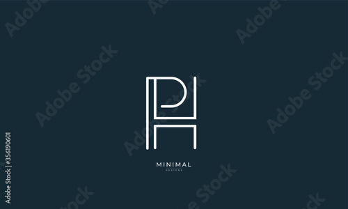 Alphabet letter icon logo PH