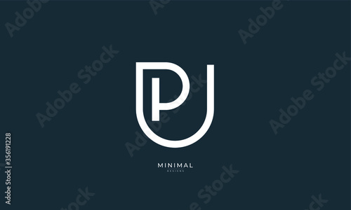Alphabet letter icon logo PU