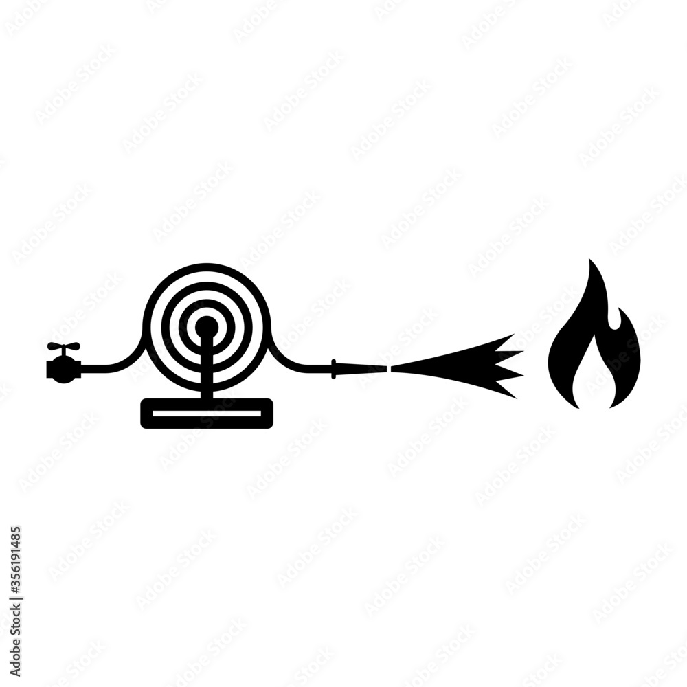 Fire hose for hydrant installation icon Fire hose for hydrant installation icon