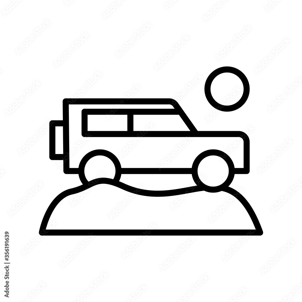 Car, desert icon. Simple line, outline vector elements of wilderness icons for ui and ux, website or mobile application