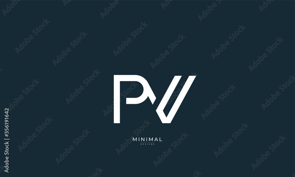 Alphabet letter icon logo PV Alphabet letter icon logo PV