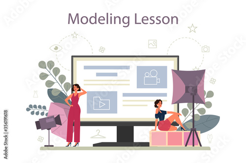 Fashion model online service or platform. Man and woman