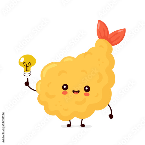 Cute happy funny tempura shrimp