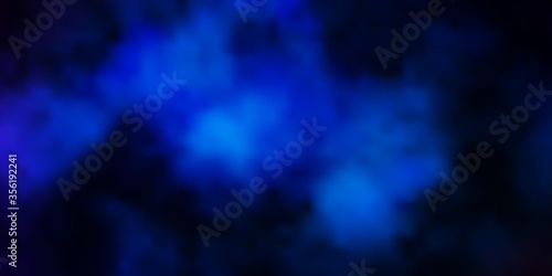 Dark BLUE vector backdrop with cumulus. Abstract illustration with colorful gradient clouds. Pattern for your commercials.