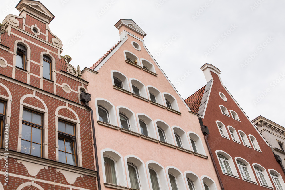 Gdansk, Poland - Juny, 2019: Gdansk old historical city center with old housed