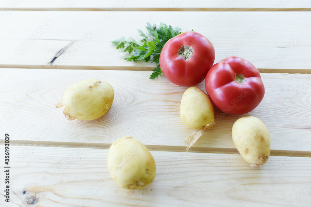vegetables on a wooden table vegetables on a wooden table