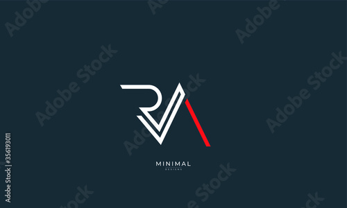 Alphabet letter icon logo RA