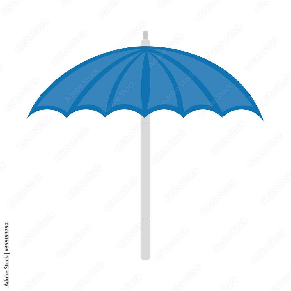 striped umbrella design, summer beach weather object meteorology parasol fashion accessory comfort and climate theme Vector illustration