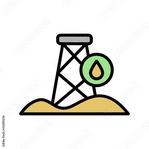 Desert, oil derrick icon. Simple color with outline vector elements of wilderness icons for ui and ux, website or mobile application