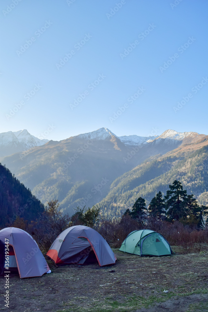 Camp site on the way to Har ki dun, Uttarakhand, India