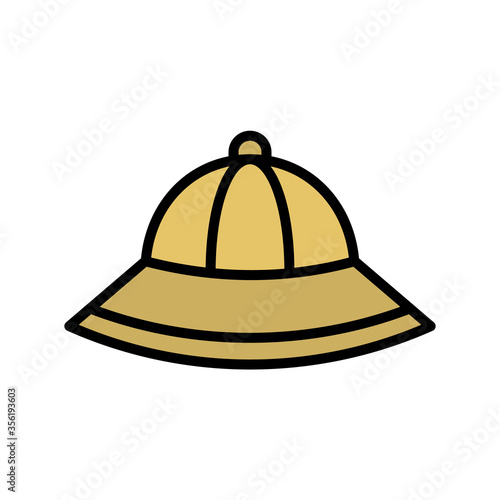 Safari hat, desert icon. Simple color with outline vector elements of wilderness icons for ui and ux, website or mobile application