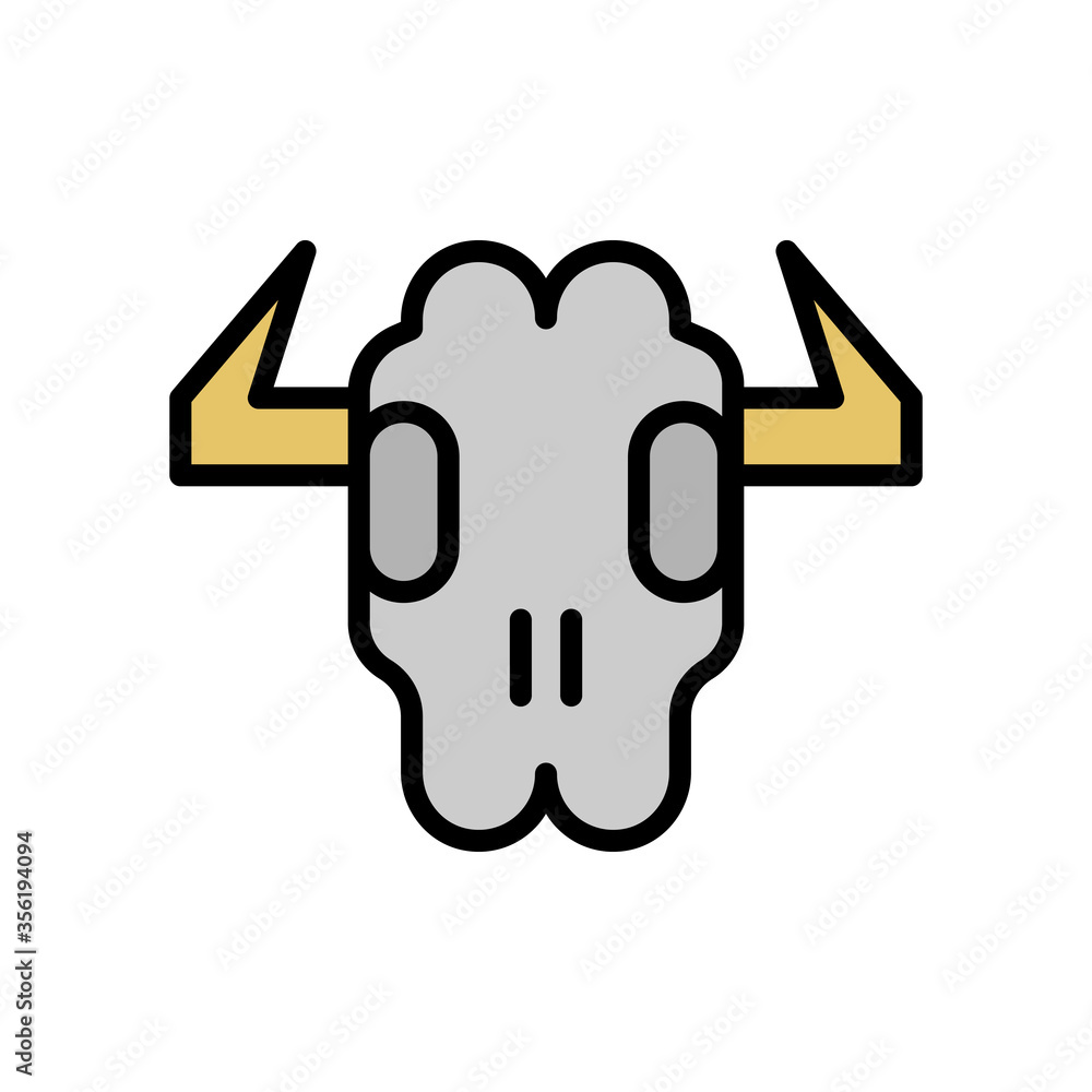 Skull, animal icon. Simple color with outline vector elements of wilderness icons for ui and ux, website or mobile application