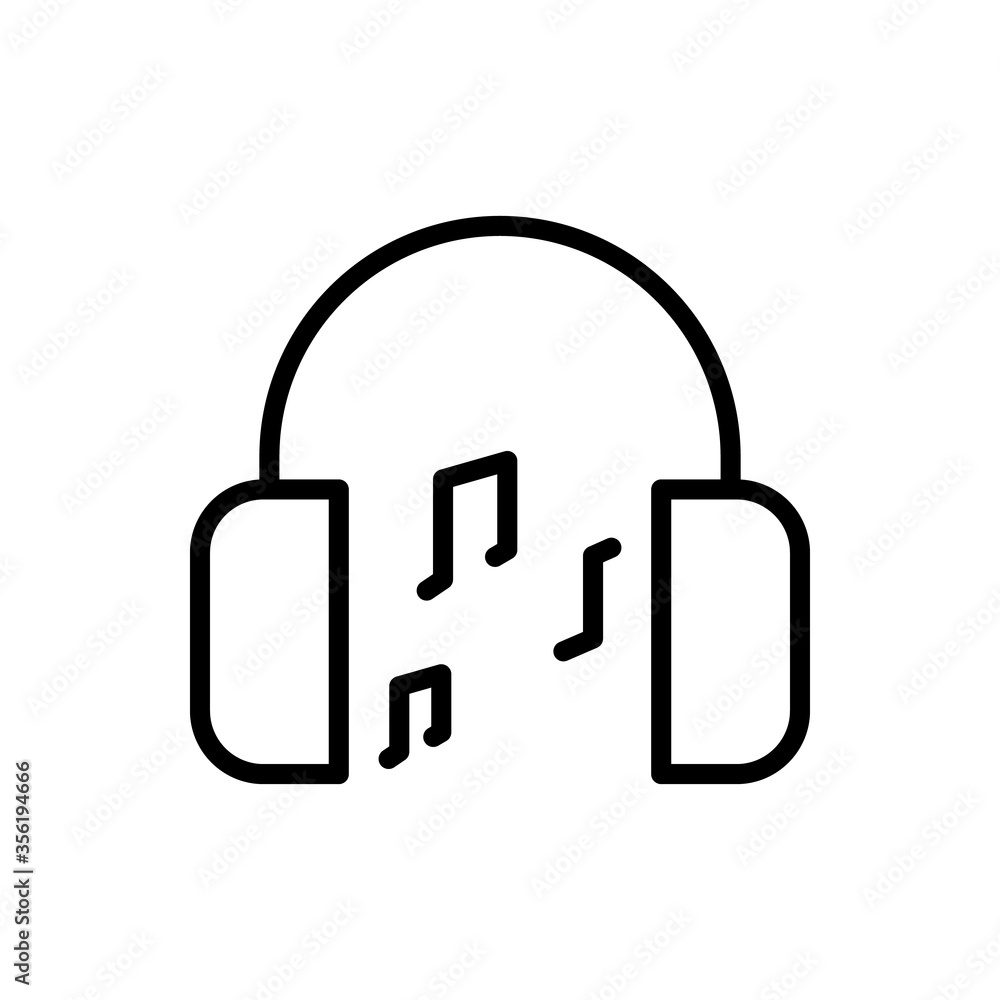 Music, headphones icon. Simple line, outline vector elements of free time icons for ui and ux, website or mobile application
