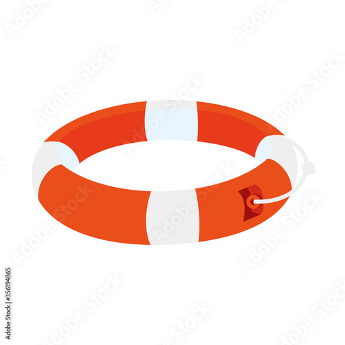 striped lifebuoy design, Emergency rescue save department 911 danger help safety and aid theme Vector illustration