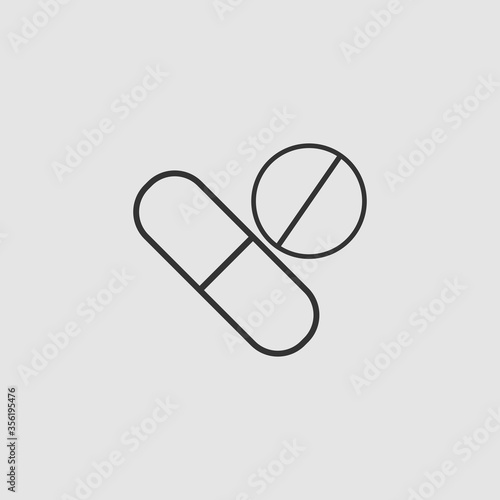 Pills icon flat.