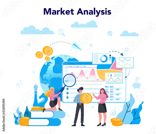 Trader, financial investment concept. Buy, sell or loss profits