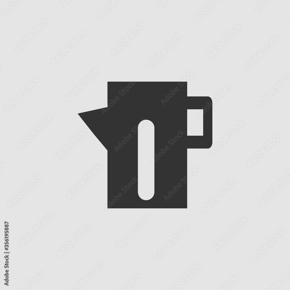 Teapot kettle icon flat.