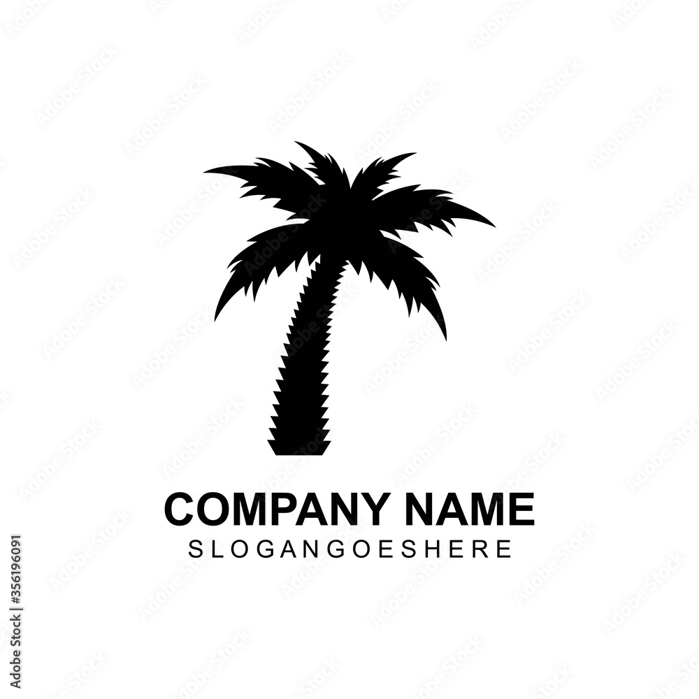 Palm tree summer logo template vector illustration Palm tree summer logo template vector illustration