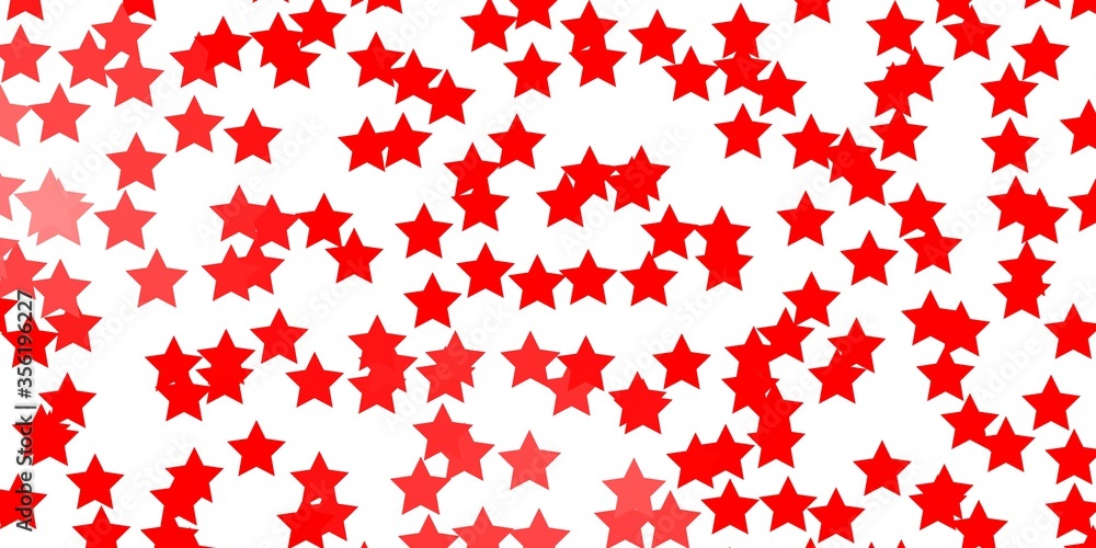 Light Red vector layout with bright stars. Blur decorative design in simple style with stars. Pattern for new year ad, booklets.