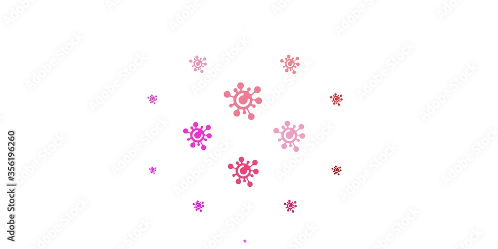 Light Pink, Yellow vector pattern with coronavirus elements.