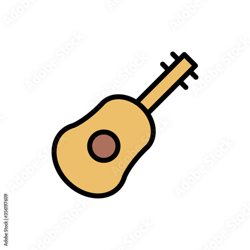 Guitar, music instrument icon. Simple color with outline vector elements of free time icons for ui and ux, website or mobile application