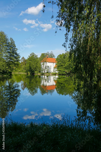 St.John's of Nepomuk Church on the island in Zwierzyniec, Roztocze, Lubelskie, Poland photo