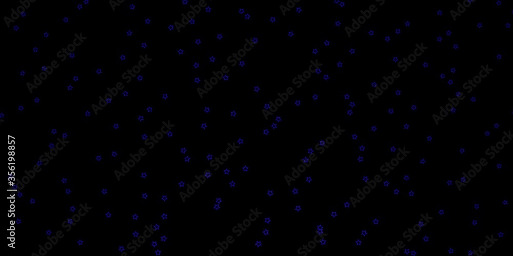 Dark Purple vector template with neon stars. Colorful illustration with abstract gradient stars. Pattern for new year ad, booklets.