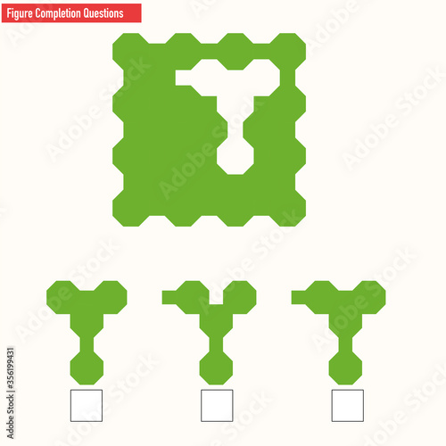 Intelligence puzzle, Find the missing piece, visual intelligence questions, IQ Test