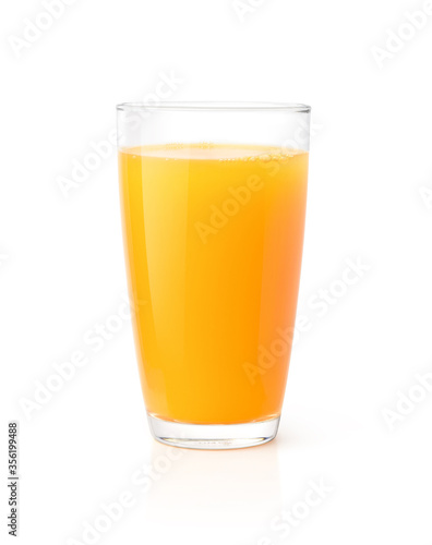 Glass of Orange juice isolate on white background, Clipping path.
