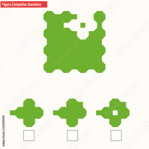 Intelligence puzzle, Find the missing piece, visual intelligence questions, IQ Test