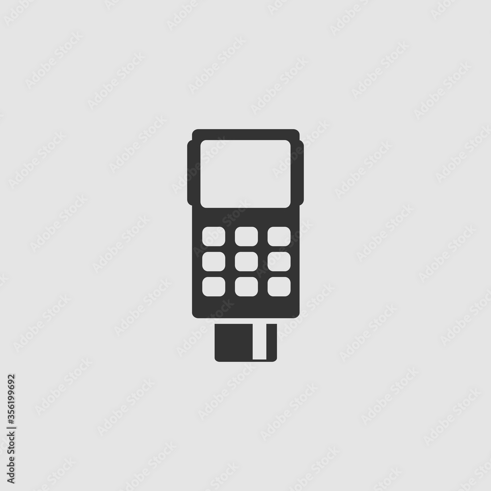 Credit card terminal icon flat. Credit card terminal icon flat.